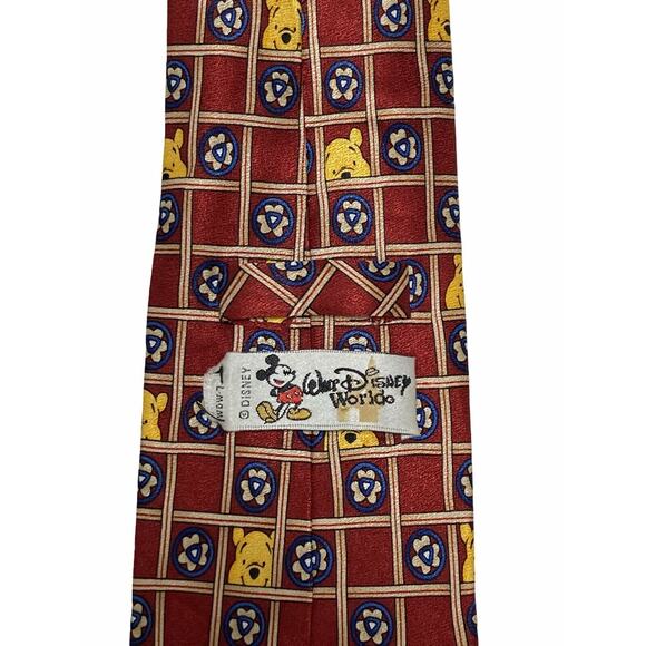 Walt Disney World Winnie the Pooh Floral Pattern Cartoon Novelty Necktie Silk - Picture 3 of 8